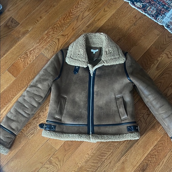 Moon River Brown Shearling Jacket - Picture 1 of 3